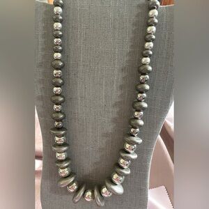 Chunky Silver Beaded Necklace
